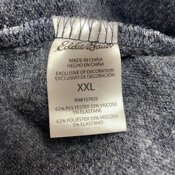 Eddie Bauer Jogger Sweatpants Pockets Elastic Waist Loungewear Comfy Navy XXL - Picture 10 of 10